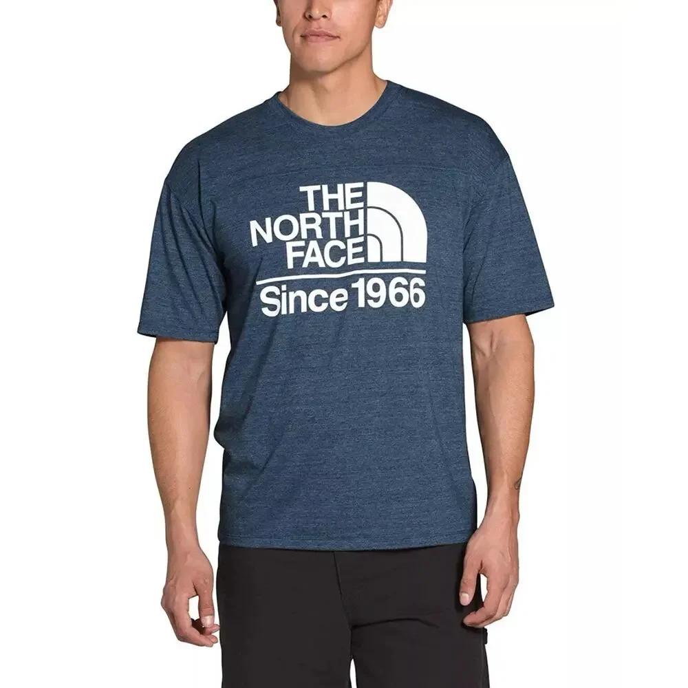 The North Face Logo Tee Shirt Men’s Small Heather Blue Crew Neck Short Sleeve
